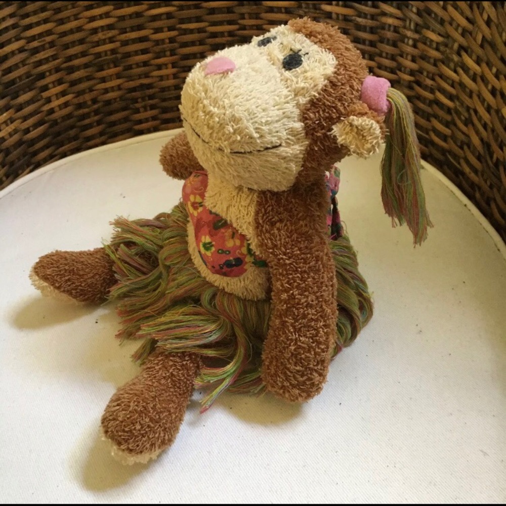 Cute Fuzzy Hawaiian Hula Monkey